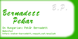 bernadett pekar business card