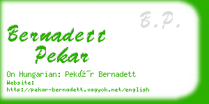 bernadett pekar business card